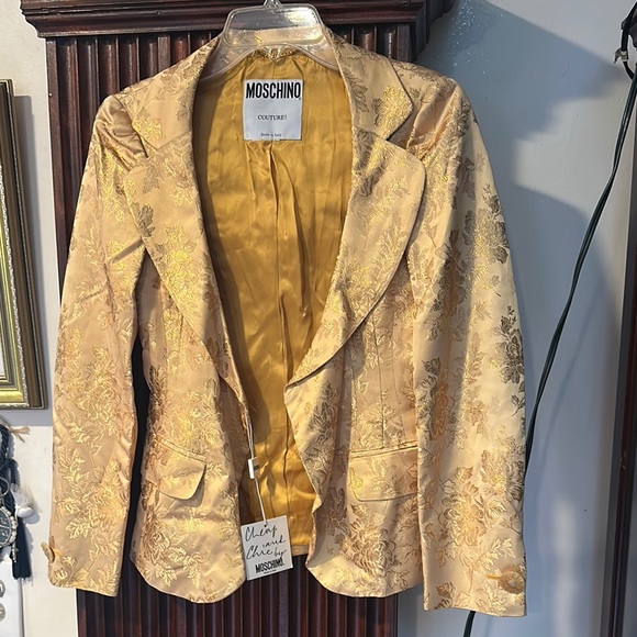 Moschino Brand New Vintage Gold Brocade Jacket - Picture 1 of 6